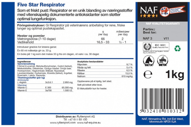 Hovedbilde NAF Respirator 1kg