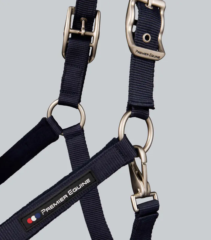 PE Fleece Padded Head Collar with Lead Rope Navy