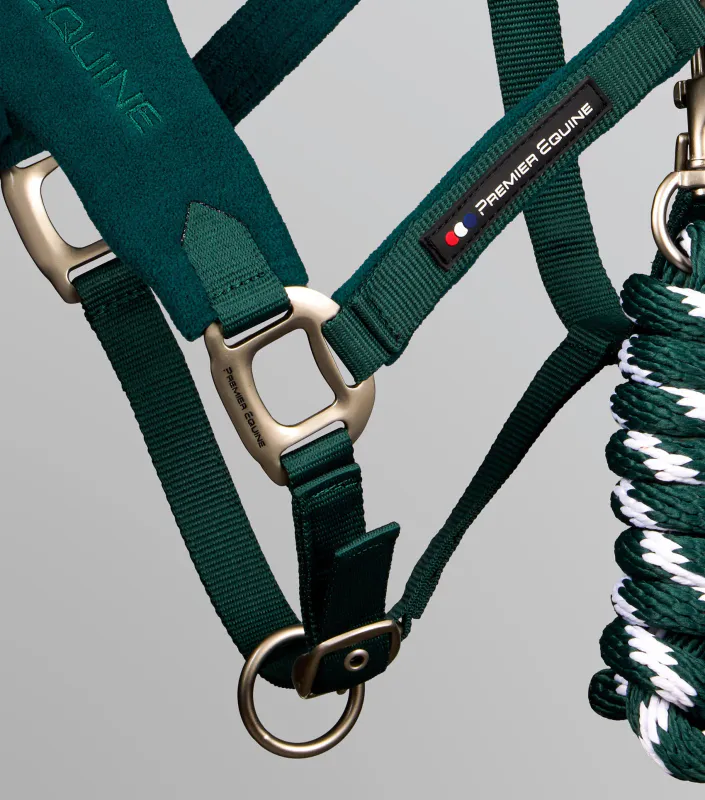 PE Fleece Padded Head Collar with Lead Rope Green