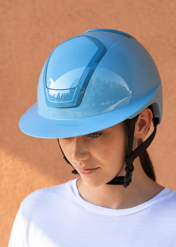 KASK Nemesi Soft Blue Wide Peak Shine inkl. liner
